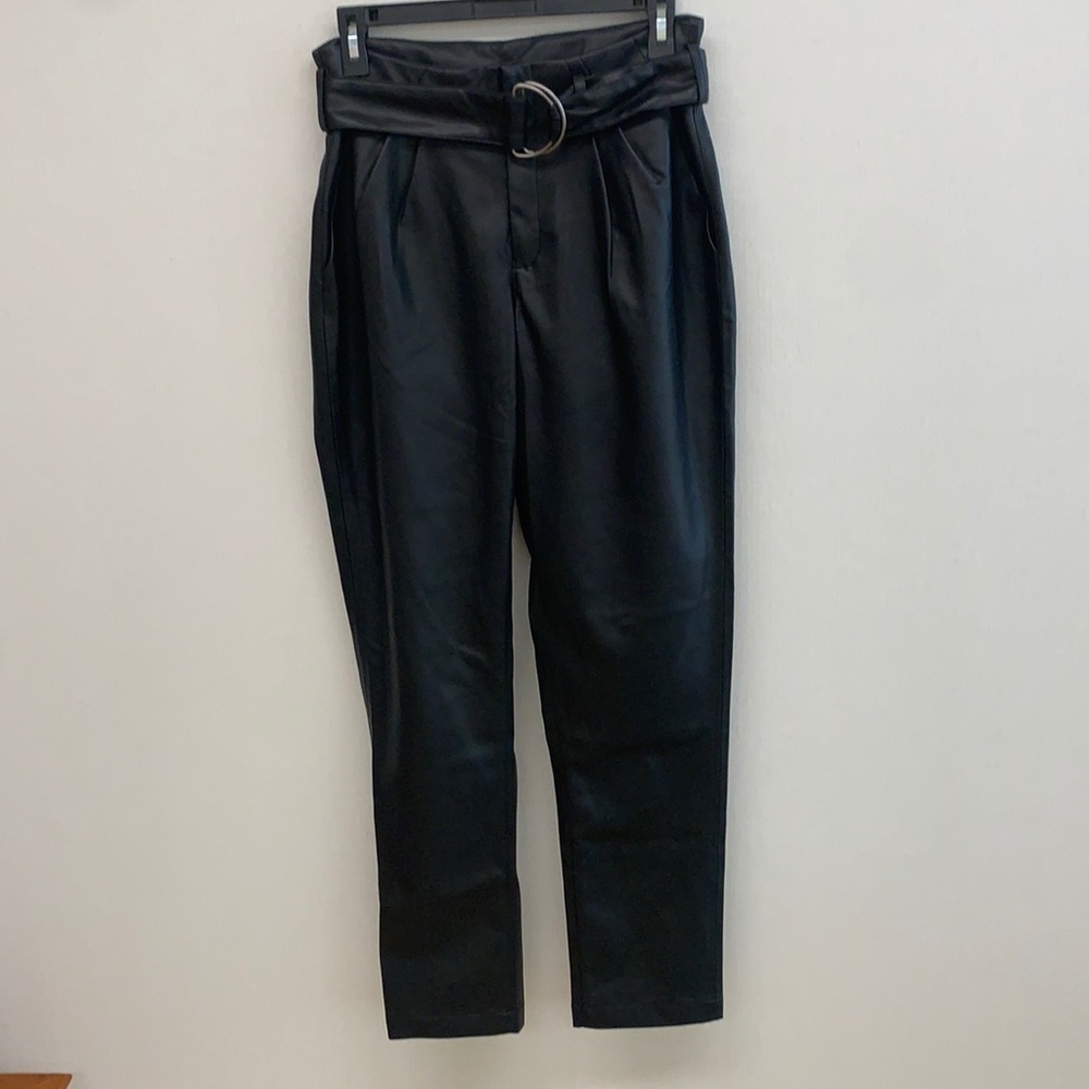 Venus Faux Leather Black Pants • Sz 8 • NEW!